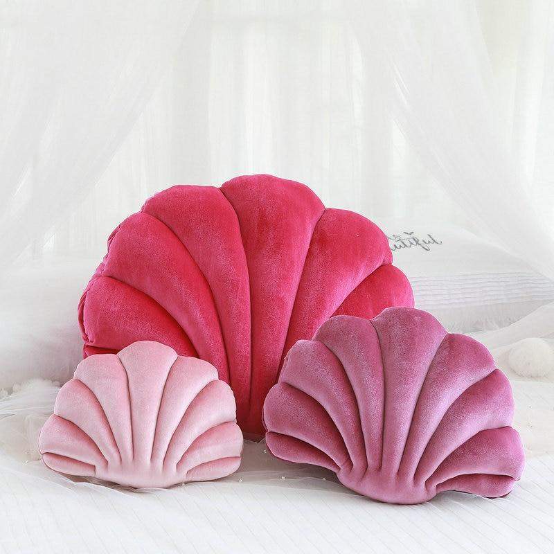 Sea Shell Stuffed Velvet Pillows Blackbrdstore