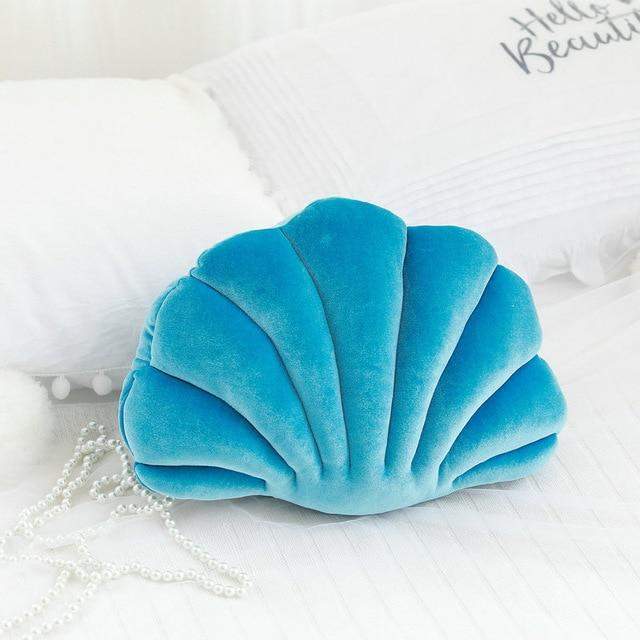 Sea Shell Stuffed Velvet Pillows Blackbrdstore