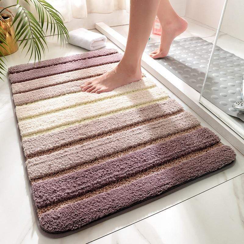 Simple Striped Bath Mat Blackbrdstore