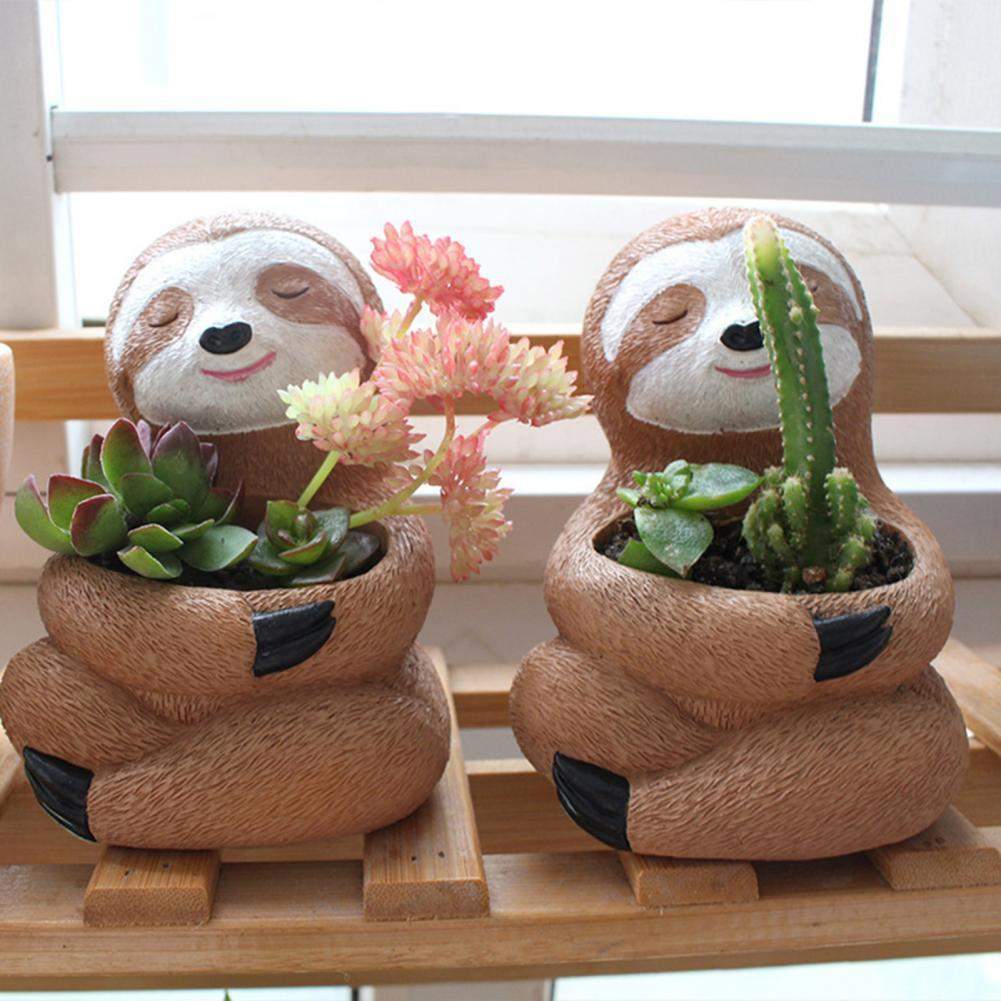 Sloth Succulent Pot Blackbrdstore