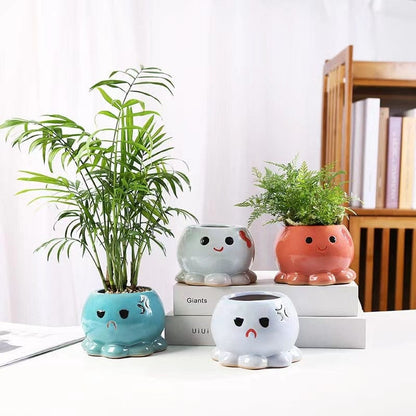 Small Octopus Mood Flowerpots Blackbrdstore