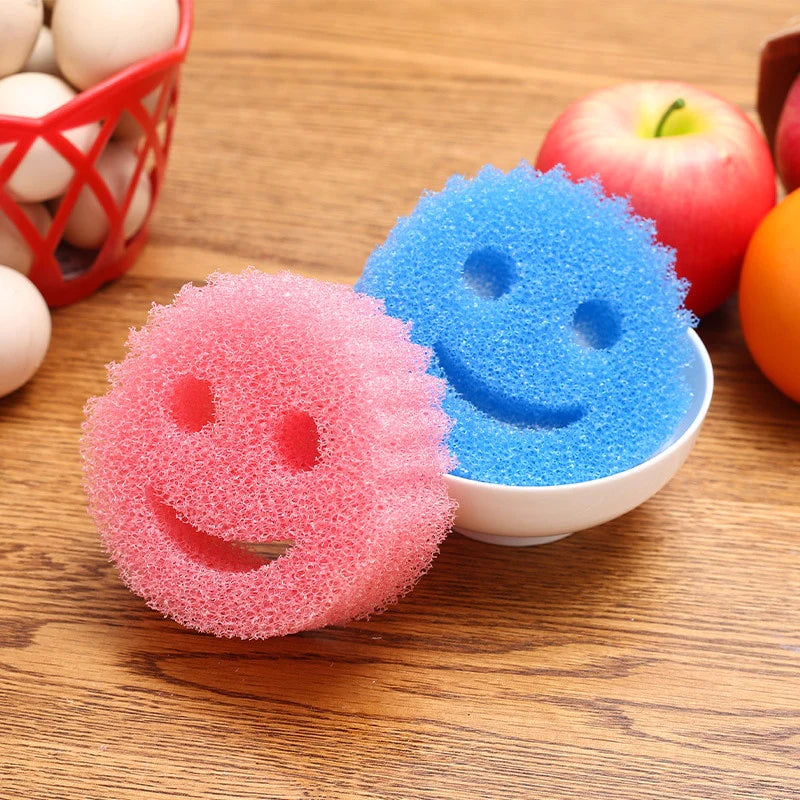Smiley Face Dishwashing Sponge Blackbrdstore