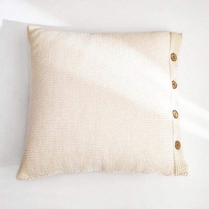 Soft Cotton Button Cushion Cover Blackbrdstore