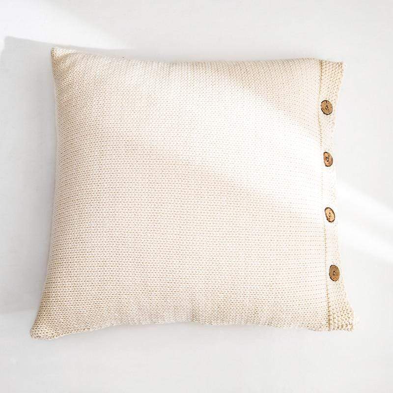 Soft Cotton Button Cushion Cover Blackbrdstore