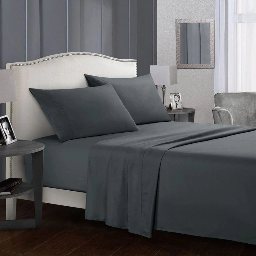 Solid Color Bed Sheet Set Blackbrdstore
