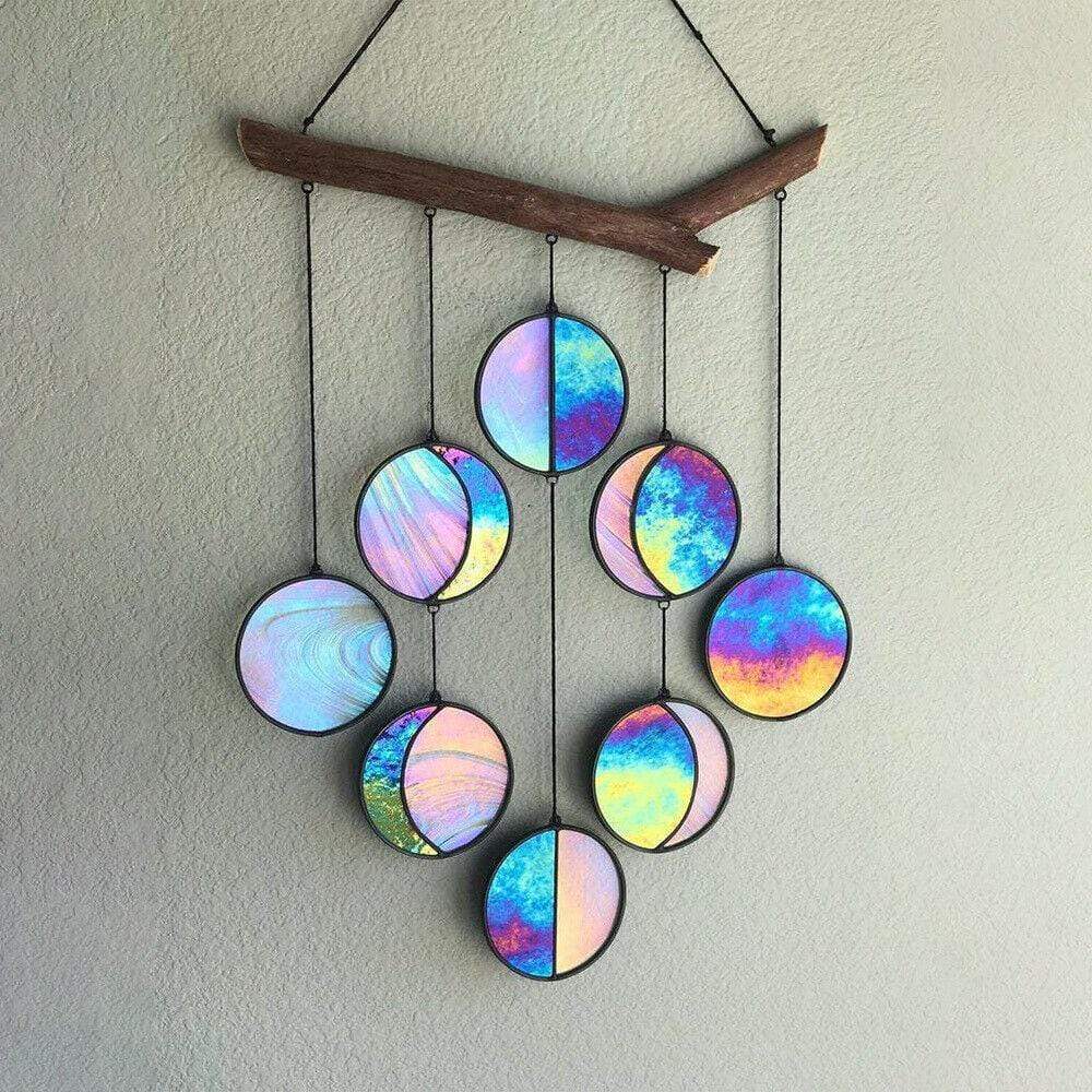 Stained Glass Moon Phase Wall Art Blackbrdstore