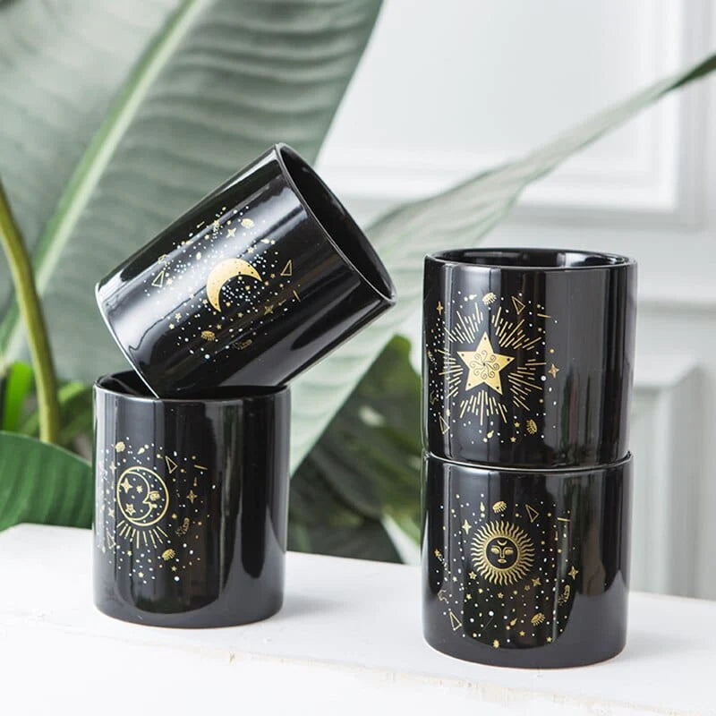 Starry Sun & Moon Flowerpot Blackbrdstore