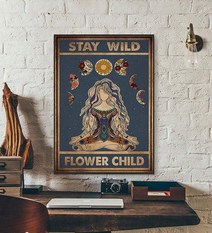 Stay Wild Flower Child Canvas Wall Art Blackbrdstore