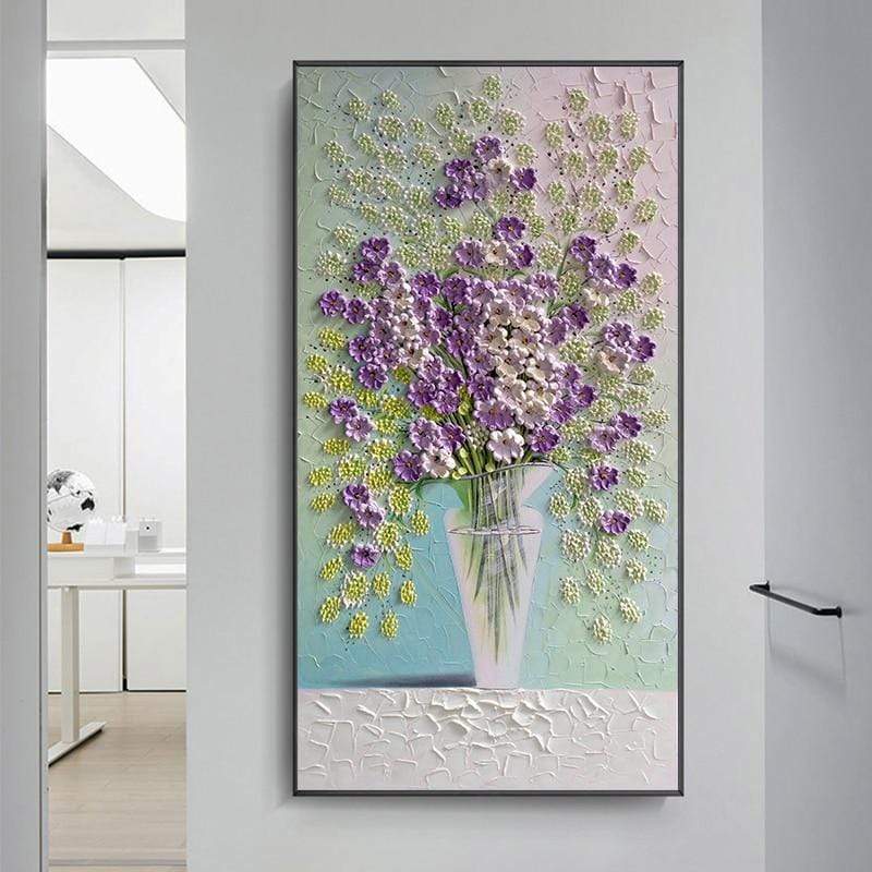 Stereoscopic Flowers Canvas Wall Art Blackbrdstore