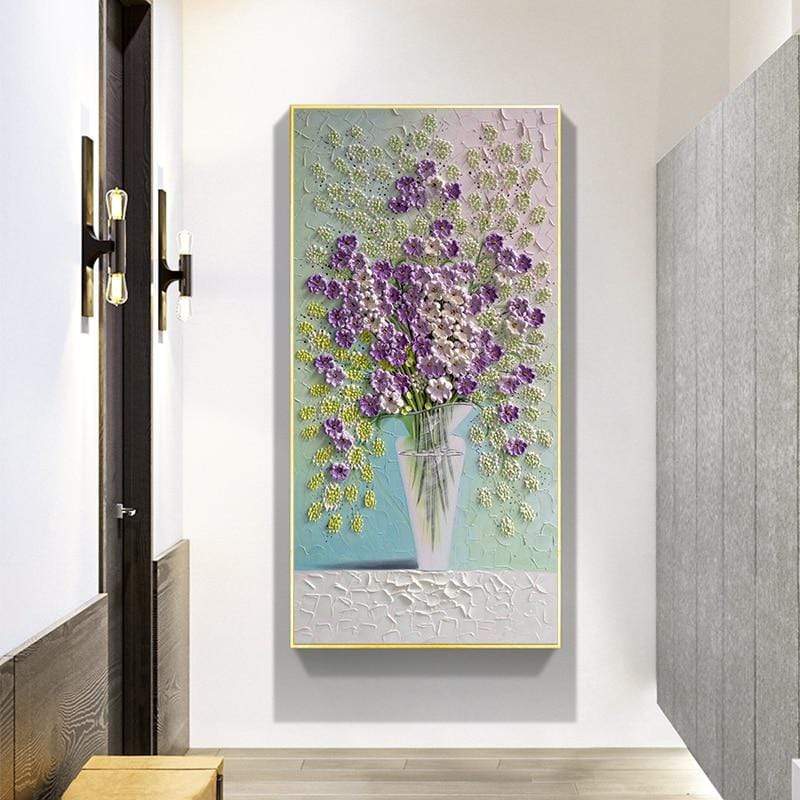 Stereoscopic Flowers Canvas Wall Art Blackbrdstore