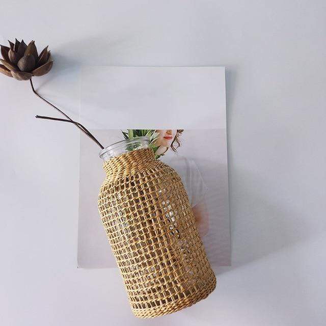 Straw Flower Vase Blackbrdstore