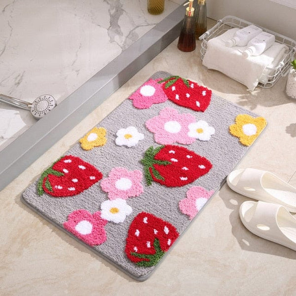 Strawberry Bath Mat - Blackbrdstore