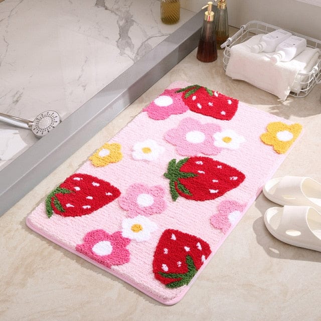 Strawberry Bath Mat - Blackbrdstore