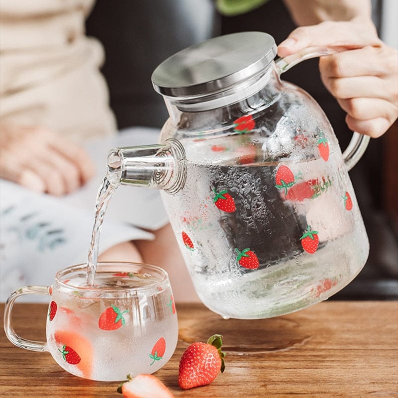 Strawberry Glass Teapot Blackbrdstore