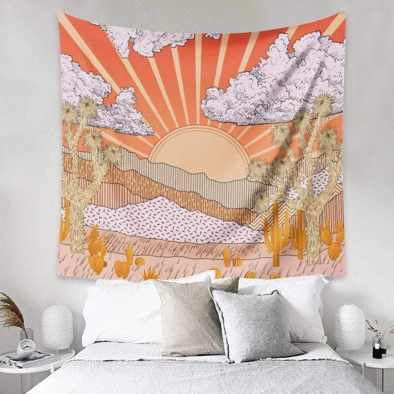 Sun Landscape Tapestry Blackbrdstore