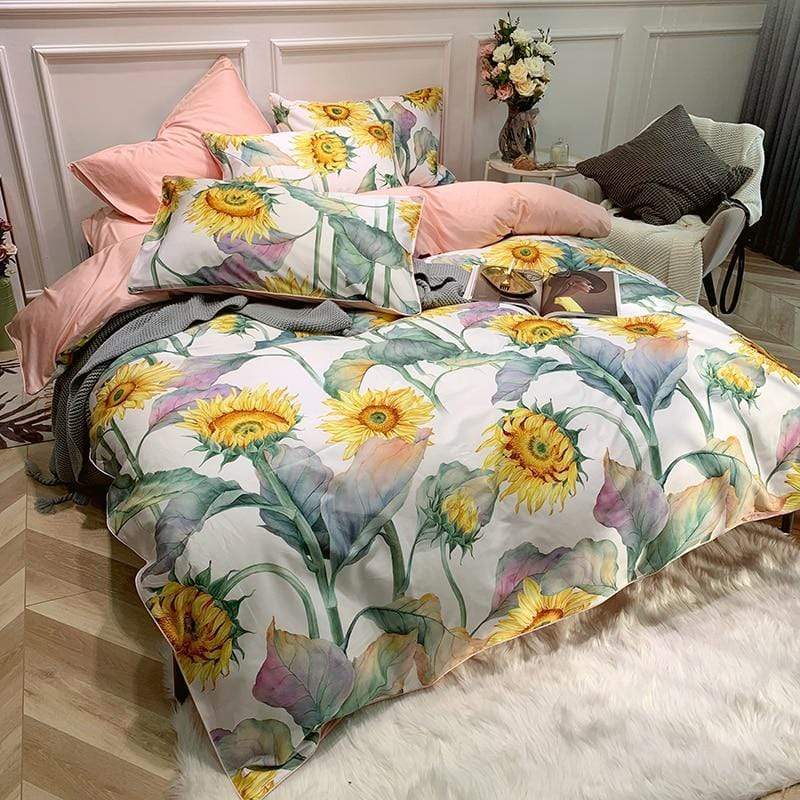 Sunflower Egyptian Cotton Bedding Set Blackbrdstore