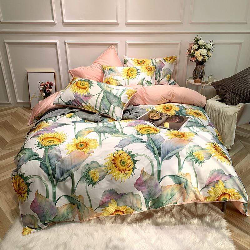 Sunflower Egyptian Cotton Bedding Set Blackbrdstore