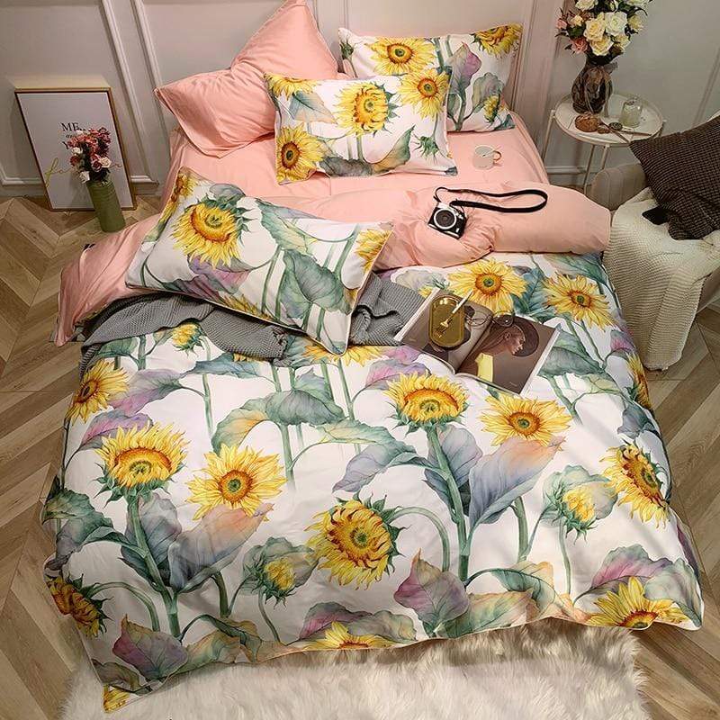 Sunflower Egyptian Cotton Bedding Set Blackbrdstore