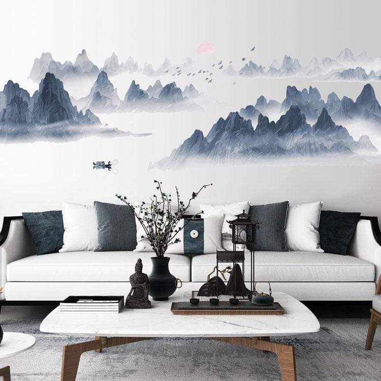 Sunset Landscape Wall Sticker Blackbrdstore