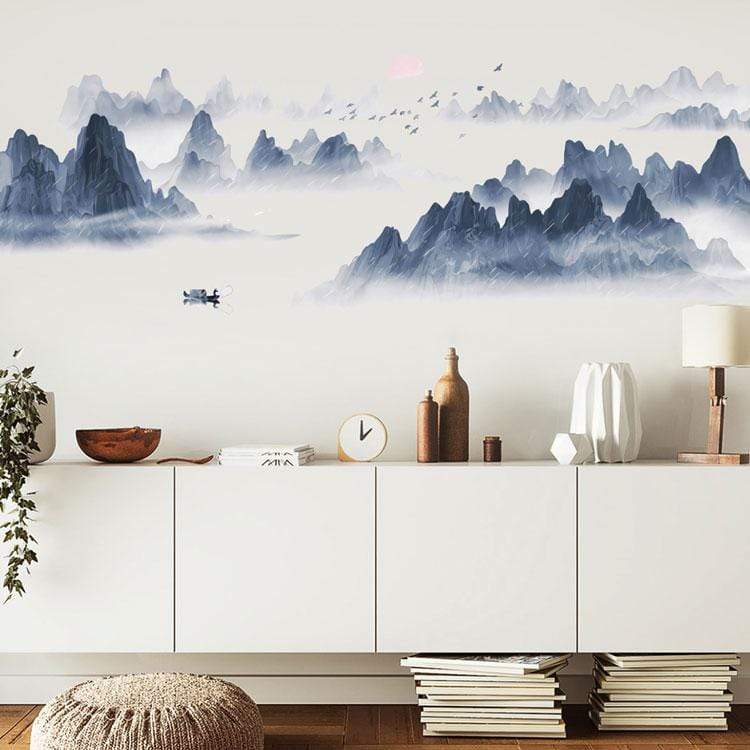 Sunset Landscape Wall Sticker Blackbrdstore