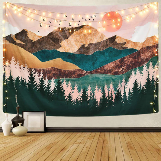 Sunset Mountains Tapestry Blackbrdstore