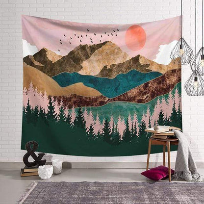 Sunset Mountains Tapestry Blackbrdstore