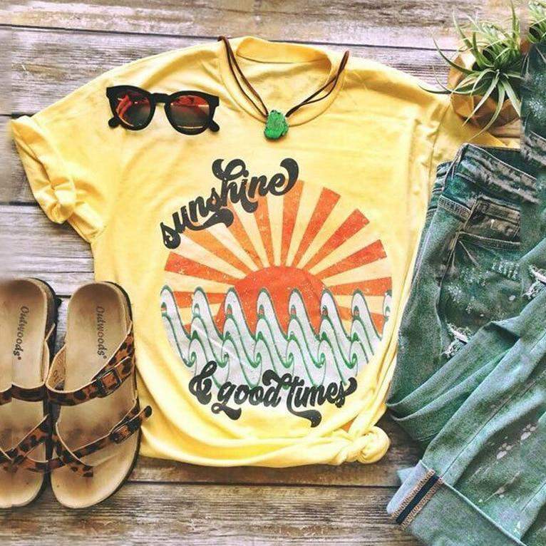 Sunshine & Good Times Tee Blackbrdstore