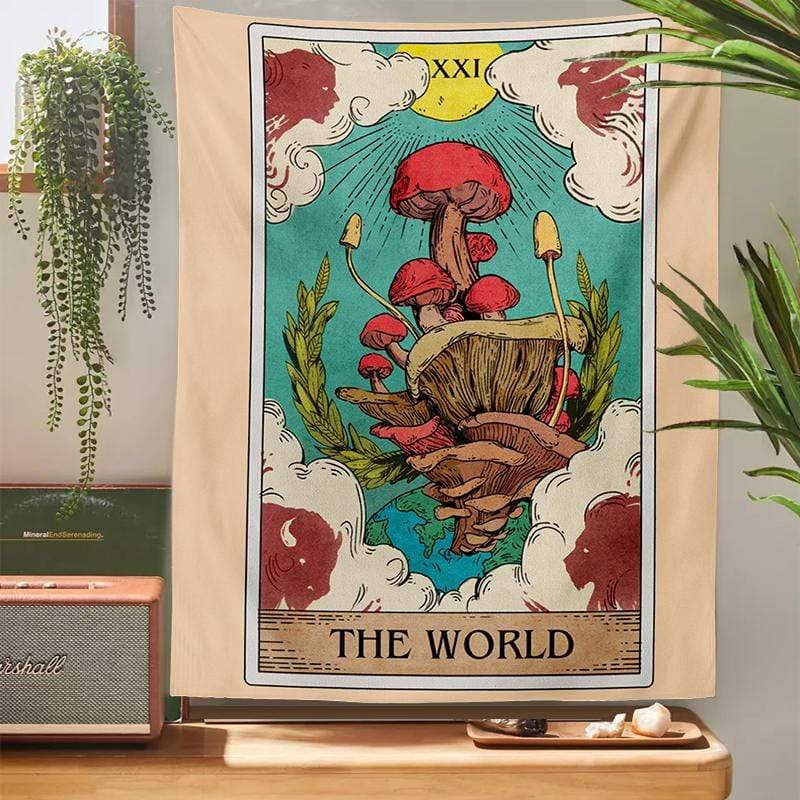 Tarot Magic Mushroom Tapestry Blackbrdstore