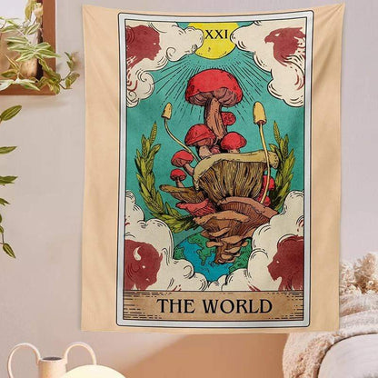Tarot Magic Mushroom Tapestry Blackbrdstore