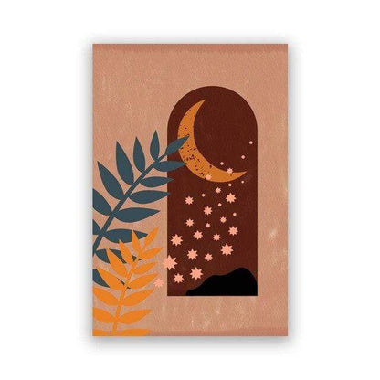 Terracotta Boho Canvas Wall Art Blackbrdstore