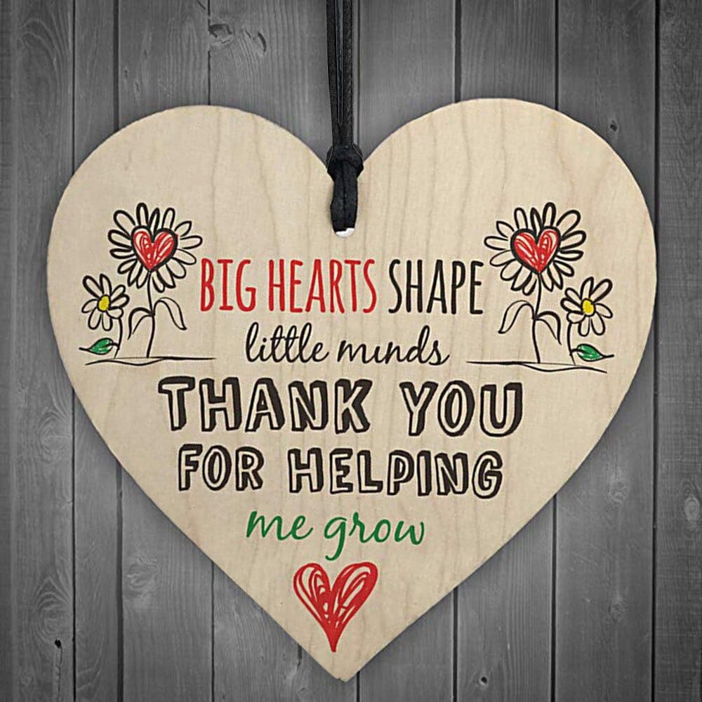 Thank You For Helping Me Grow Wooden Plaque Blackbrdstore