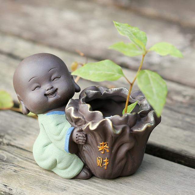 The Little Monk Flower Pot Blackbrdstore