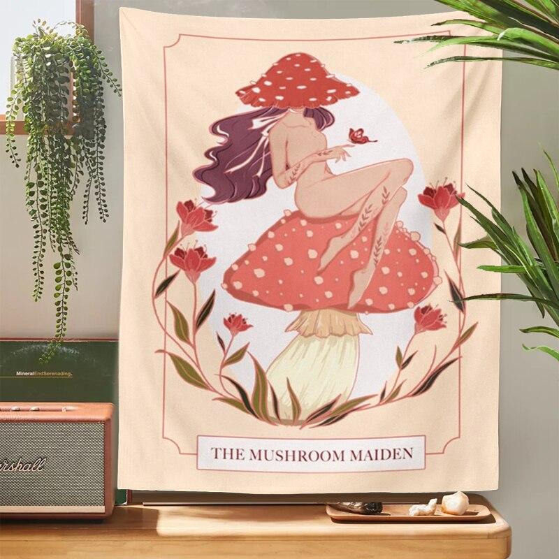 The Mushroom Maiden Tapestry Blackbrdstore