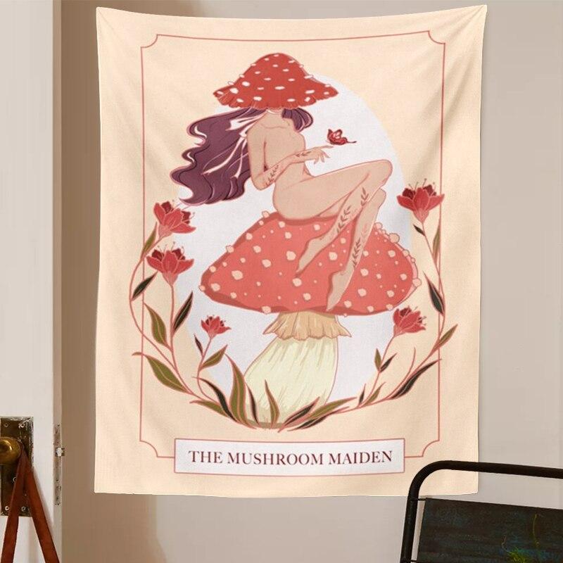 The Mushroom Maiden Tapestry Blackbrdstore