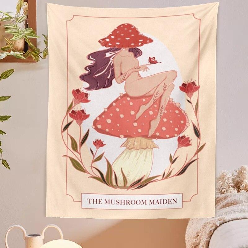 The Mushroom Maiden Tapestry Blackbrdstore