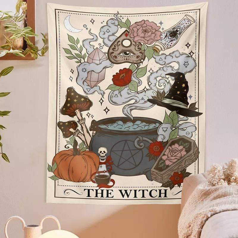 The Witch Tarot Card Tapestry Blackbrdstore