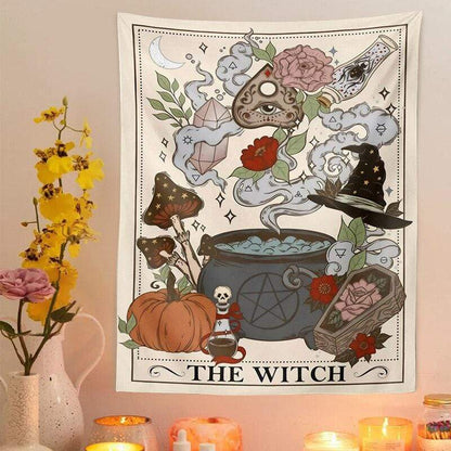 The Witch Tarot Card Tapestry Blackbrdstore