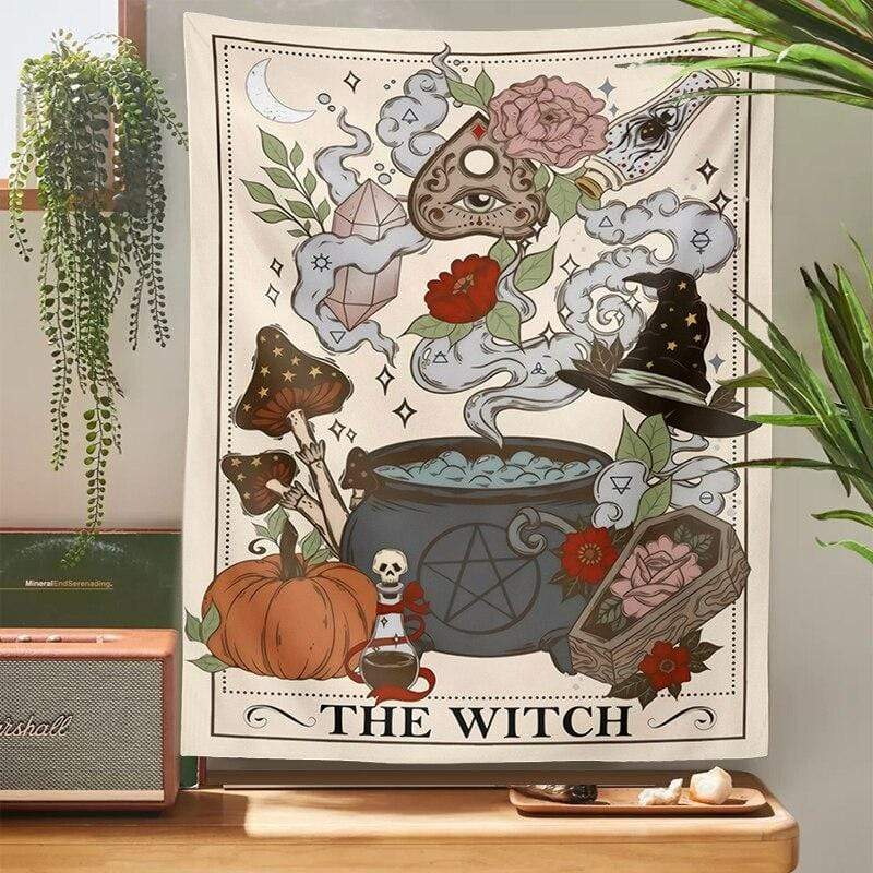 The Witch Tarot Card Tapestry Blackbrdstore
