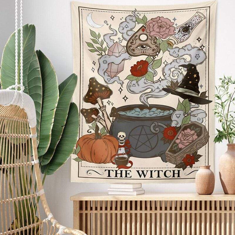 The Witch Tarot Card Tapestry Blackbrdstore