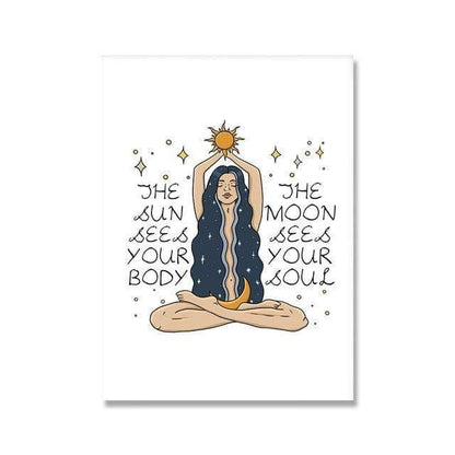 The sun sees your body-The moon sees your soul Wall Art Blackbrdstore