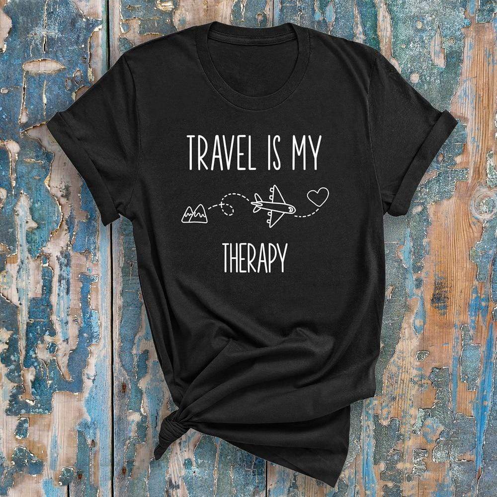 Travel Is My Therapy Graphic Tee Blackbrdstore