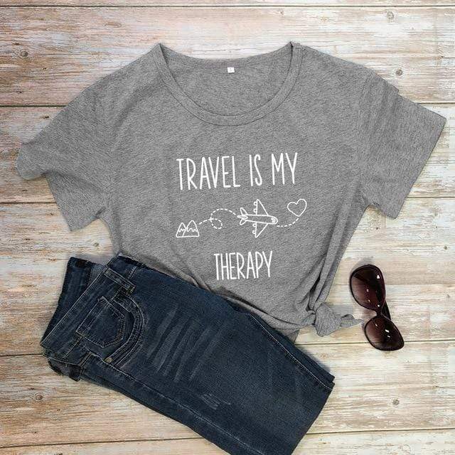 Travel Is My Therapy Graphic Tee Blackbrdstore
