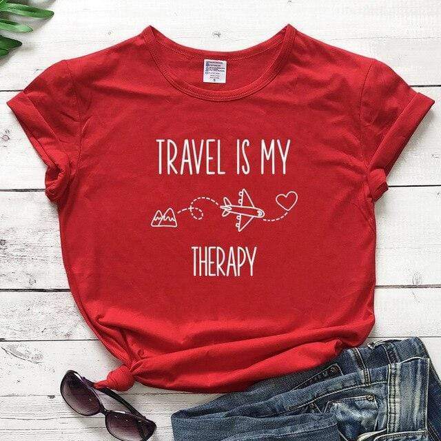 Travel Is My Therapy Graphic Tee Blackbrdstore