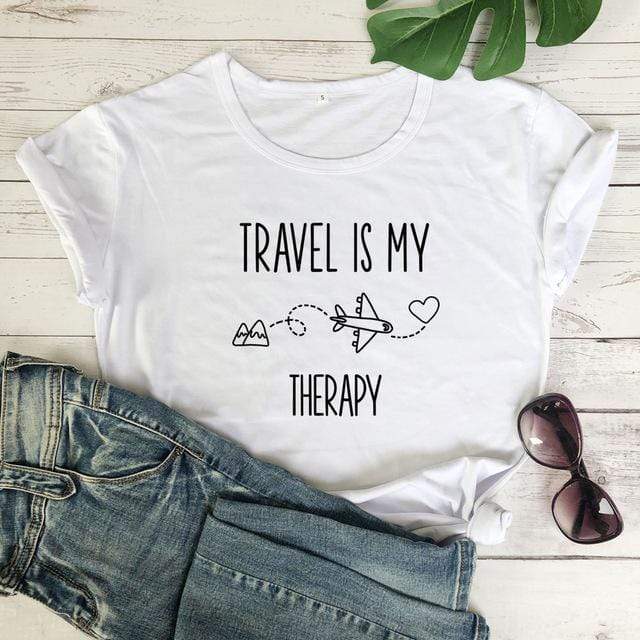 Travel Is My Therapy Graphic Tee Blackbrdstore