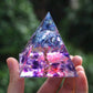 Tree of Life Kyanite Quartz With Amethyst Crystal Orgonite Pyramid Blackbrdstore