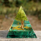 Tree of Life Peridot & Malachite Orgone Pyramid Blackbrdstore