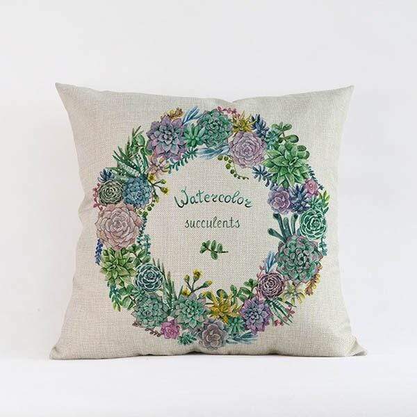 Tropical Succulents Cushion Covers Blackbrdstore