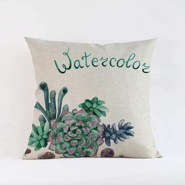 Tropical Succulents Cushion Covers Blackbrdstore