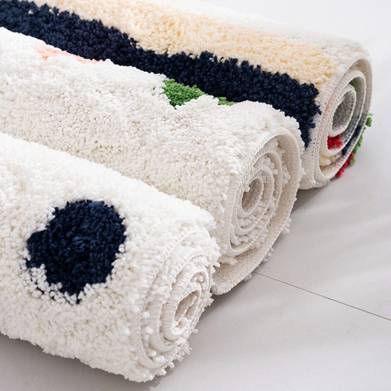 Tufting Dots Bathroom Mat Blackbrdstore
