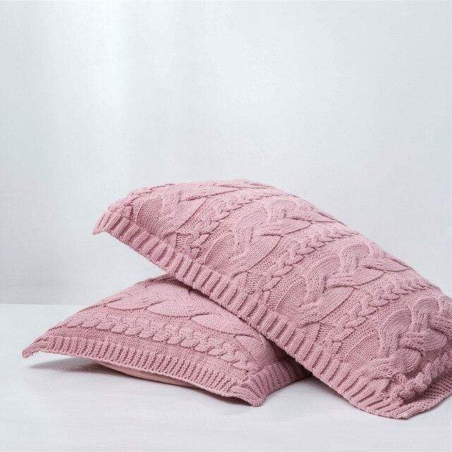 Twist Stripe Knitted Pillow Case Blackbrdstore